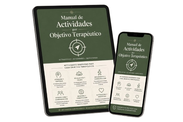 Mockup del bono: Manual de Actividades Musicales por Objetivo Terapéutico